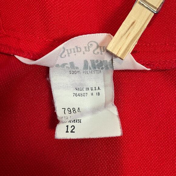 Vintage Midi Skirt Size 12 Red Solid Minimal Secretary Retro High Rise 70s 80s - Picture 11 of 15